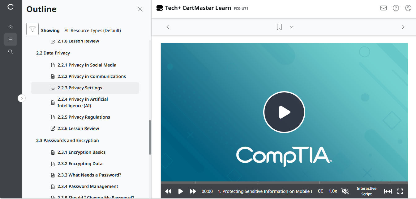 ข้อเสนอสุดพิเศษ! CertMaster Learn – Tech+ (V6) – (บัญชีใหม่) สิทธิ์เข้าใช้งาน 2 เดือน (