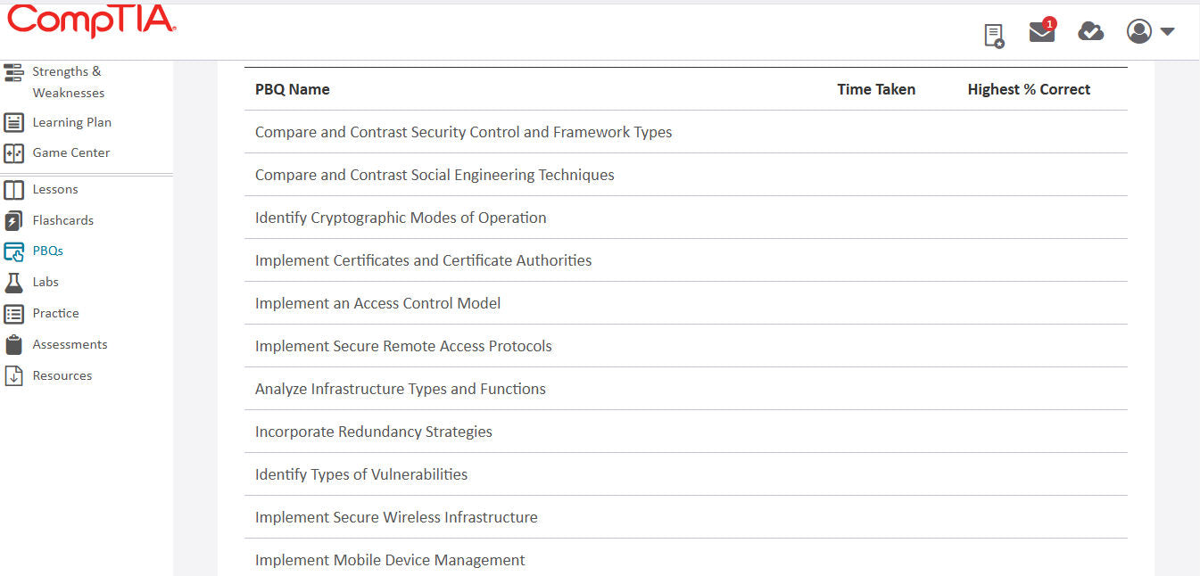 CompTIA Security+ CertMaster Learn + Labs (SY0-701) (3か月)
