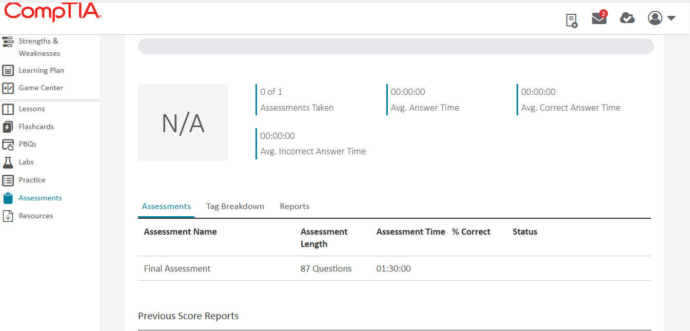 CompTIA Security+ CertMaster Learn + Labs (SY0-701) (3か月)