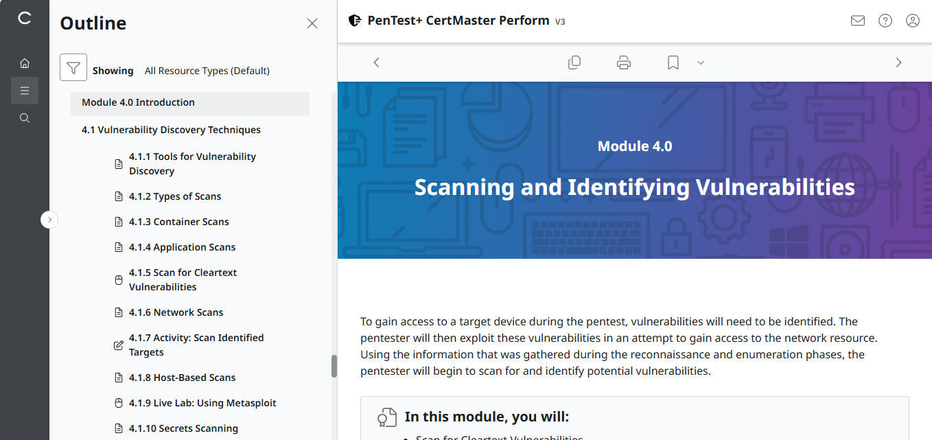 CertMaster Perform for CompTIA PenTest+ PT0-003 (V3) - 3ヶ月アクセス