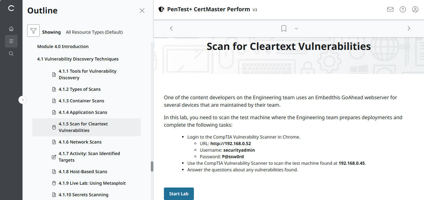 CertMaster Perform for CompTIA PenTest+ PT0-003 (V3) - 3ヶ月アクセス