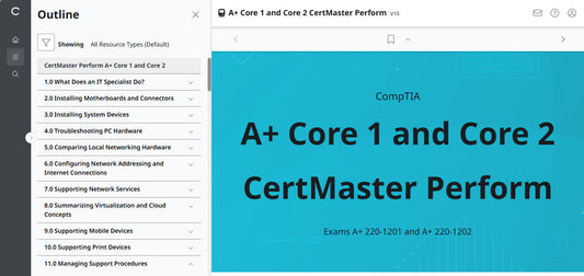 CompTIA A+ Core 1 & 2 CertMaster Perform (V15) (4ヶ月アクセス)