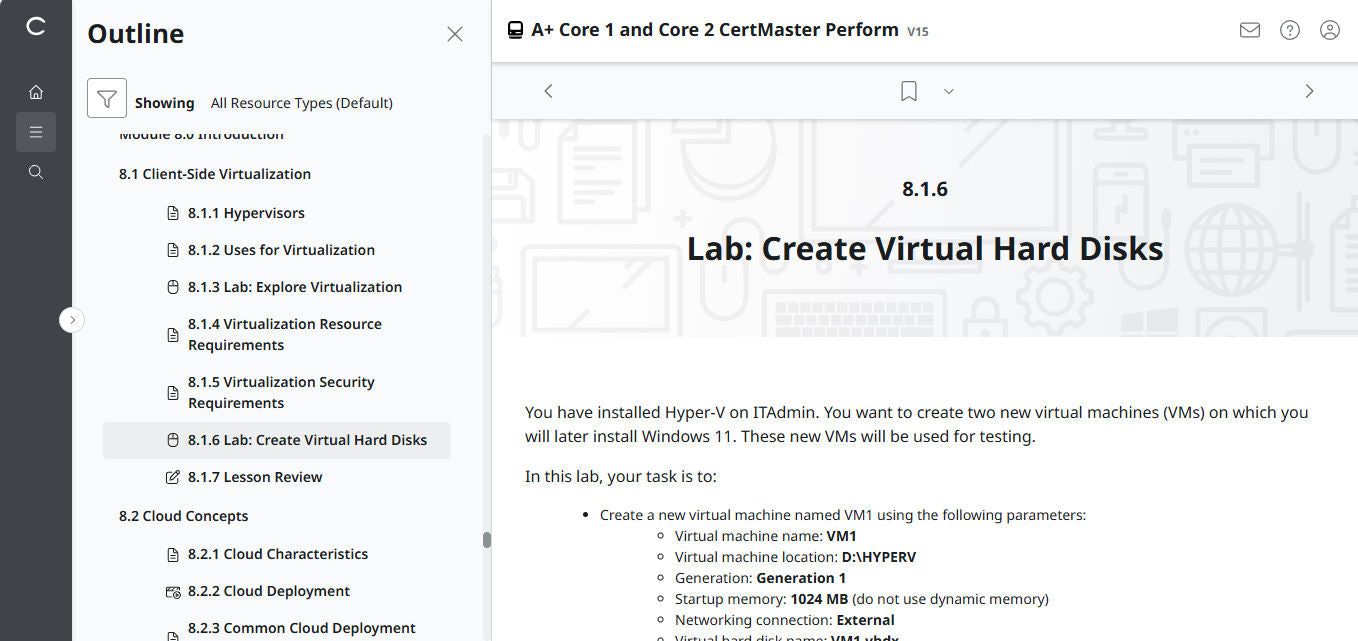 CertMaster Perform สำหรับ CompTIA A+ Core 1 & 2 (V15) (เข้าถึงได้ 4 เดือน)