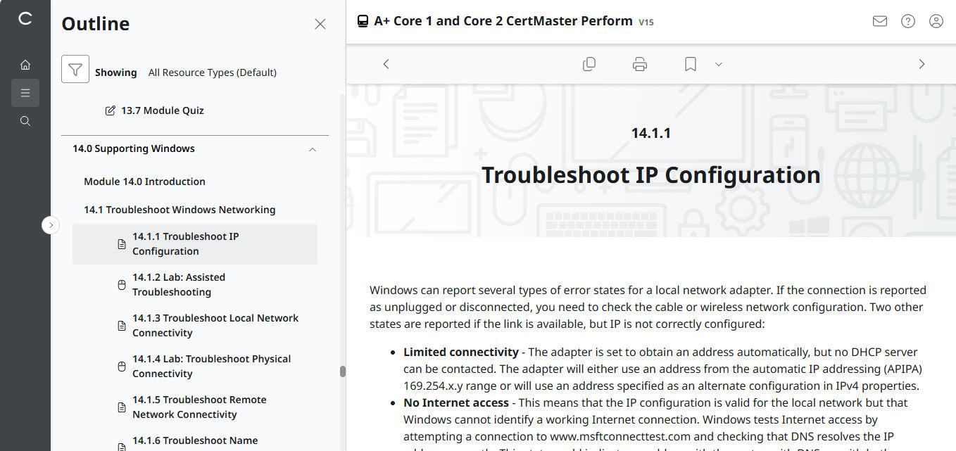 CertMaster Perform สำหรับ CompTIA A+ Core 1 & 2 (V15) (เข้าถึงได้ 4 เดือน)