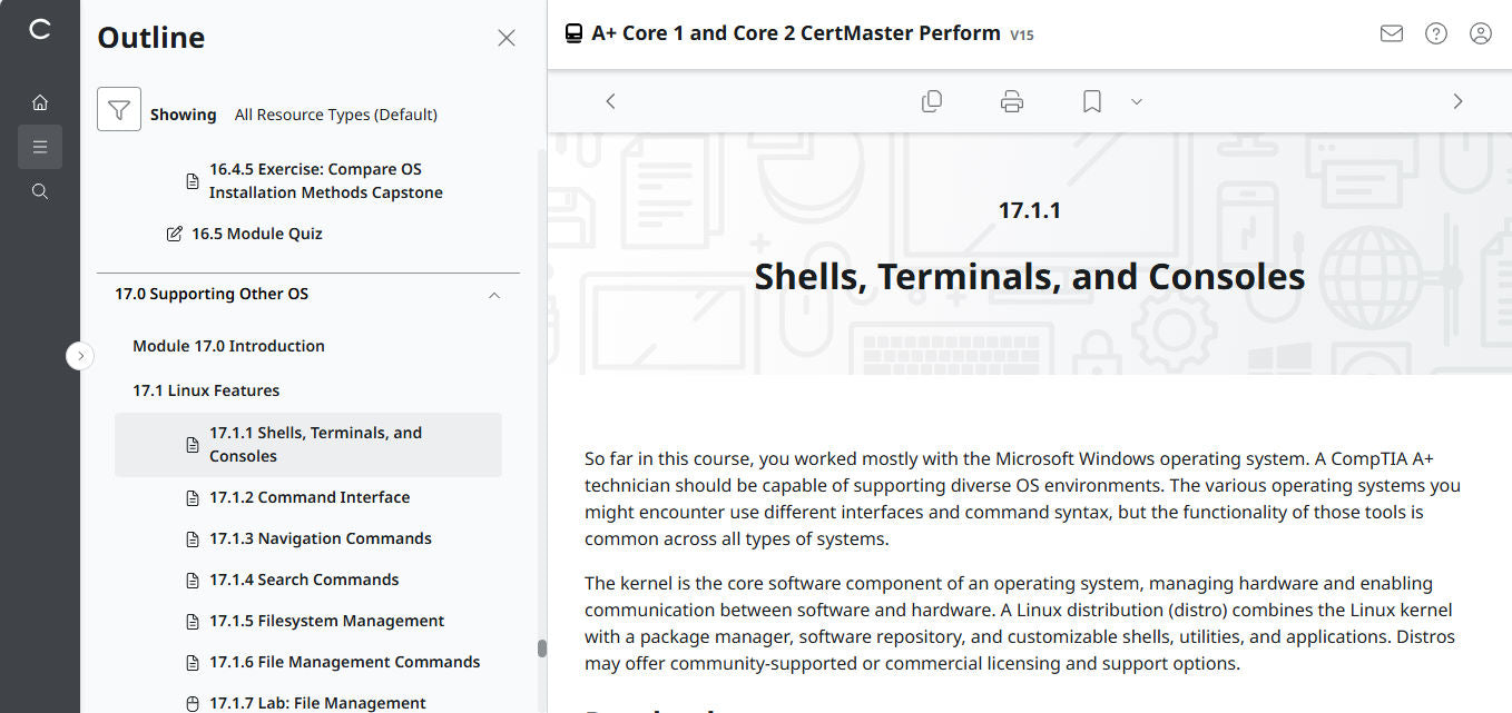 CertMaster Perform สำหรับ CompTIA A+ Core 1 & 2 (V15) (เข้าถึงได้ 4 เดือน)