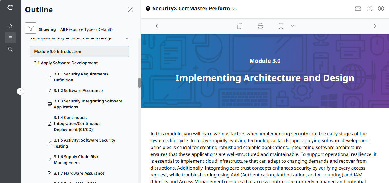CompTIA CertMaster Perform – SecurityX CASP+ CAS-005 - 3ヶ月アクセス