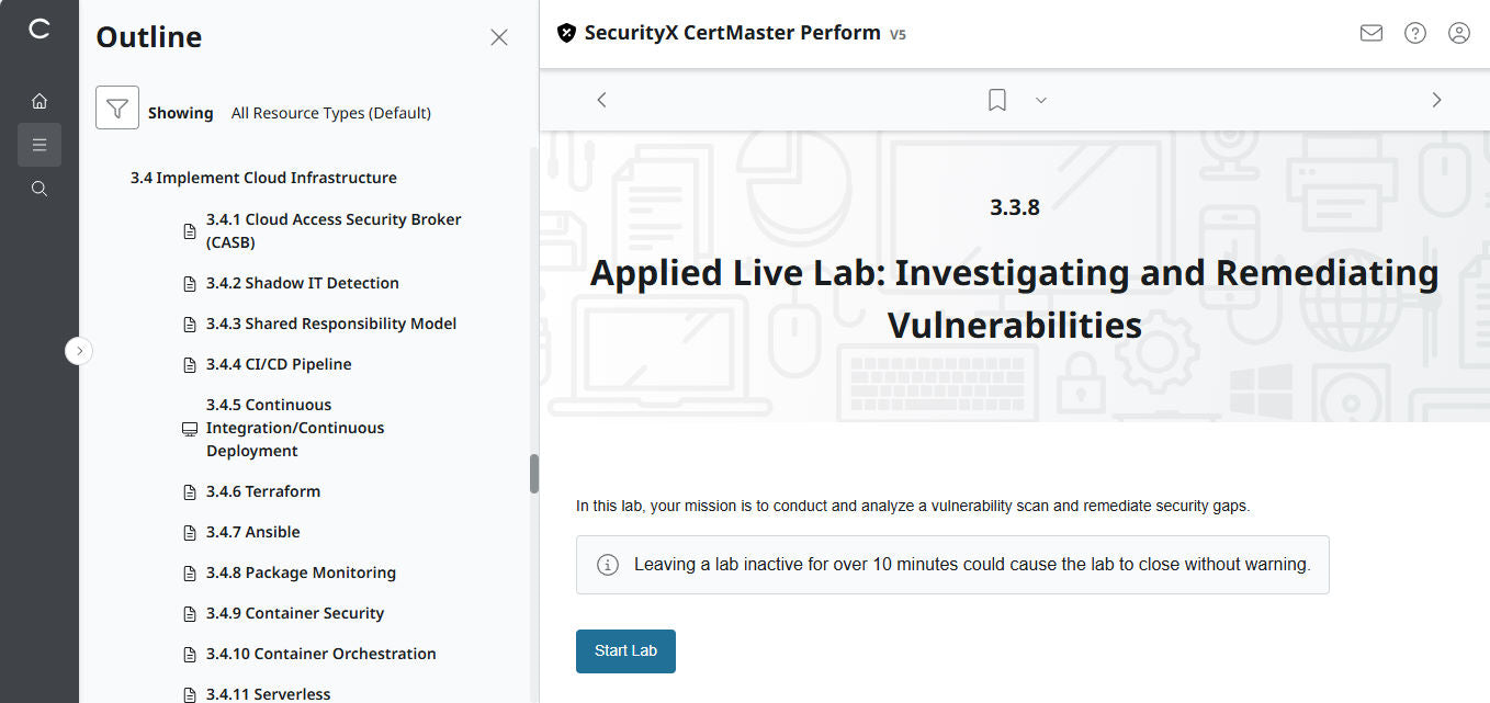 CompTIA CertMaster Perform – SecurityX CASP+ CAS-005 - 3ヶ月アクセス