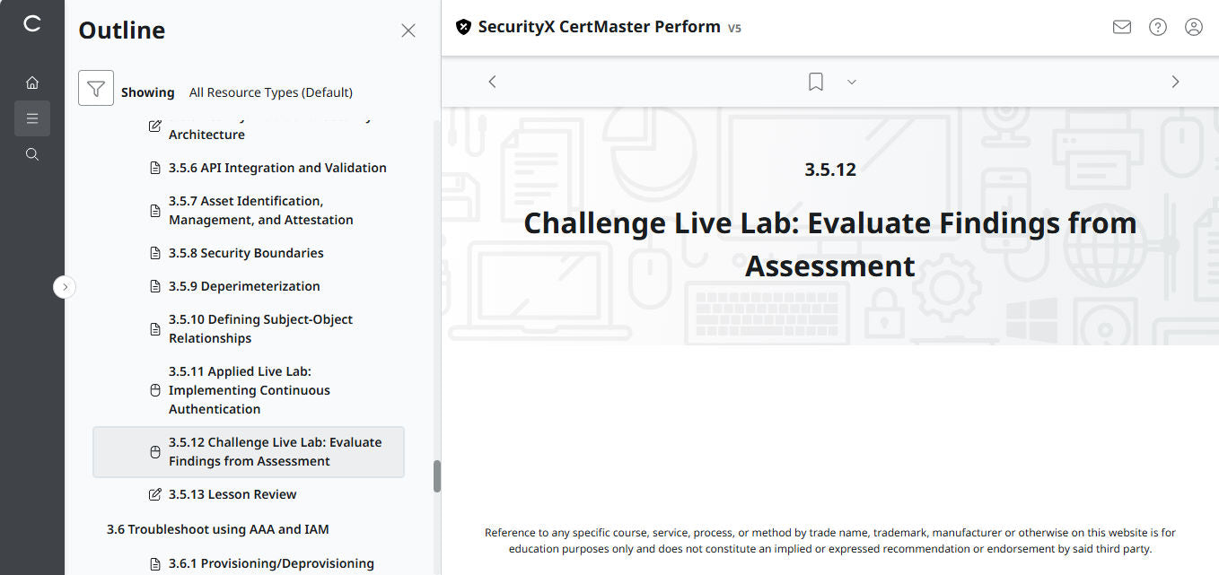 CompTIA CertMaster Perform – SecurityX CASP+ CAS-005 - 3ヶ月アクセス