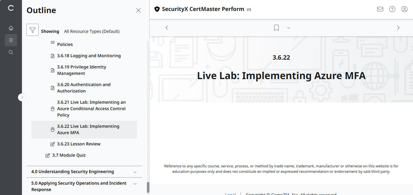 CompTIA CertMaster Perform – SecurityX CASP+ CAS-005 - 3ヶ月アクセス