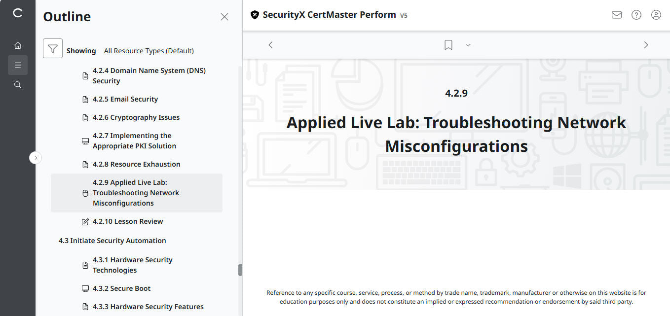 CompTIA CertMaster Perform – SecurityX CASP+ CAS-005 - 3ヶ月アクセス