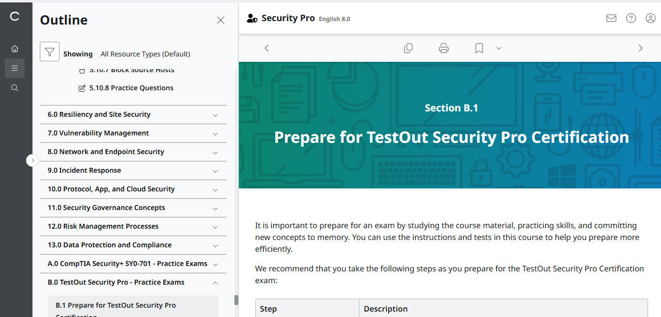 TestOut Security Pro สำหรับ Security+ (SY0-701) - สิทธิ์เข้าใช้งาน 3 เดือน
