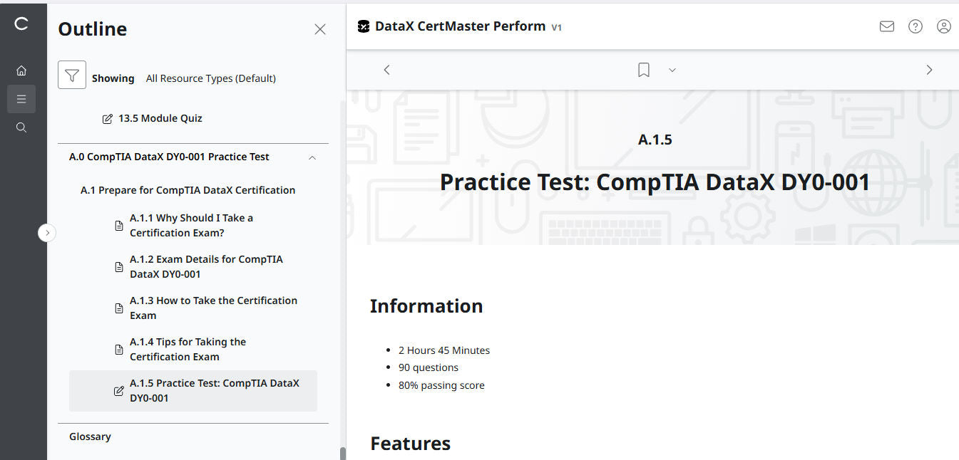 CompTIA DataX CertMaster Perform (V1) - 2ヶ月アクセス！（🛒特別オファー）