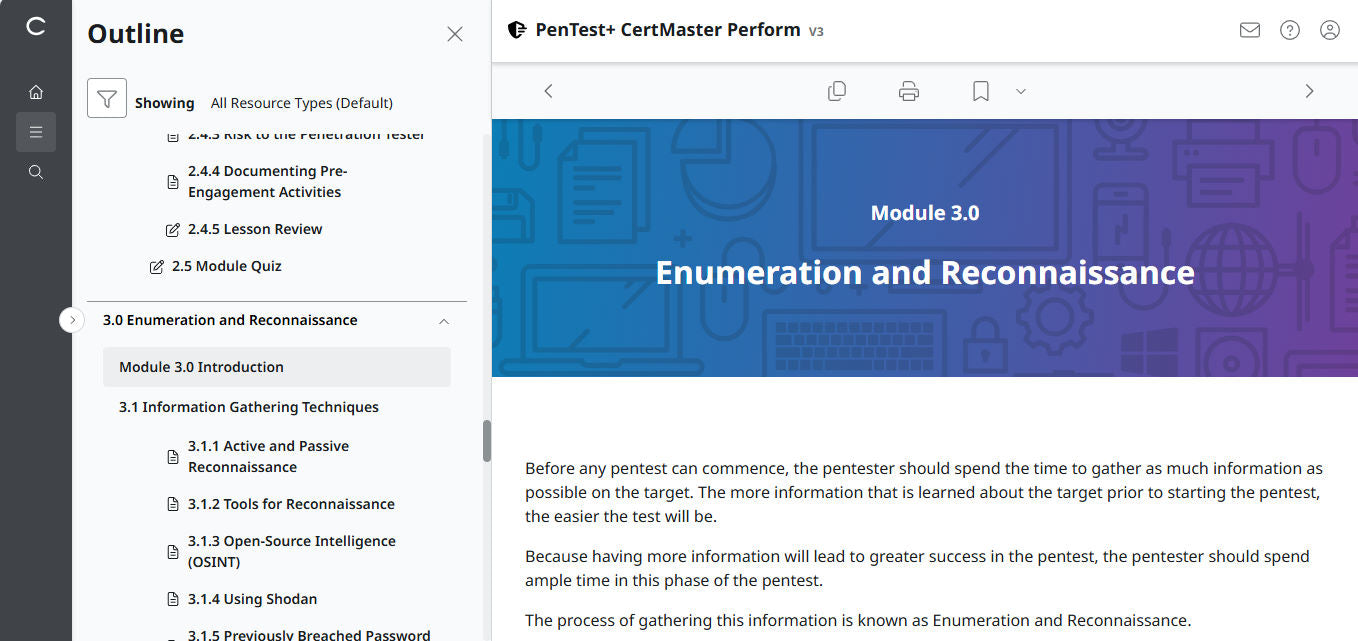 CertMaster Perform for CompTIA PenTest+ PT0-003 (V3) - 3ヶ月アクセス