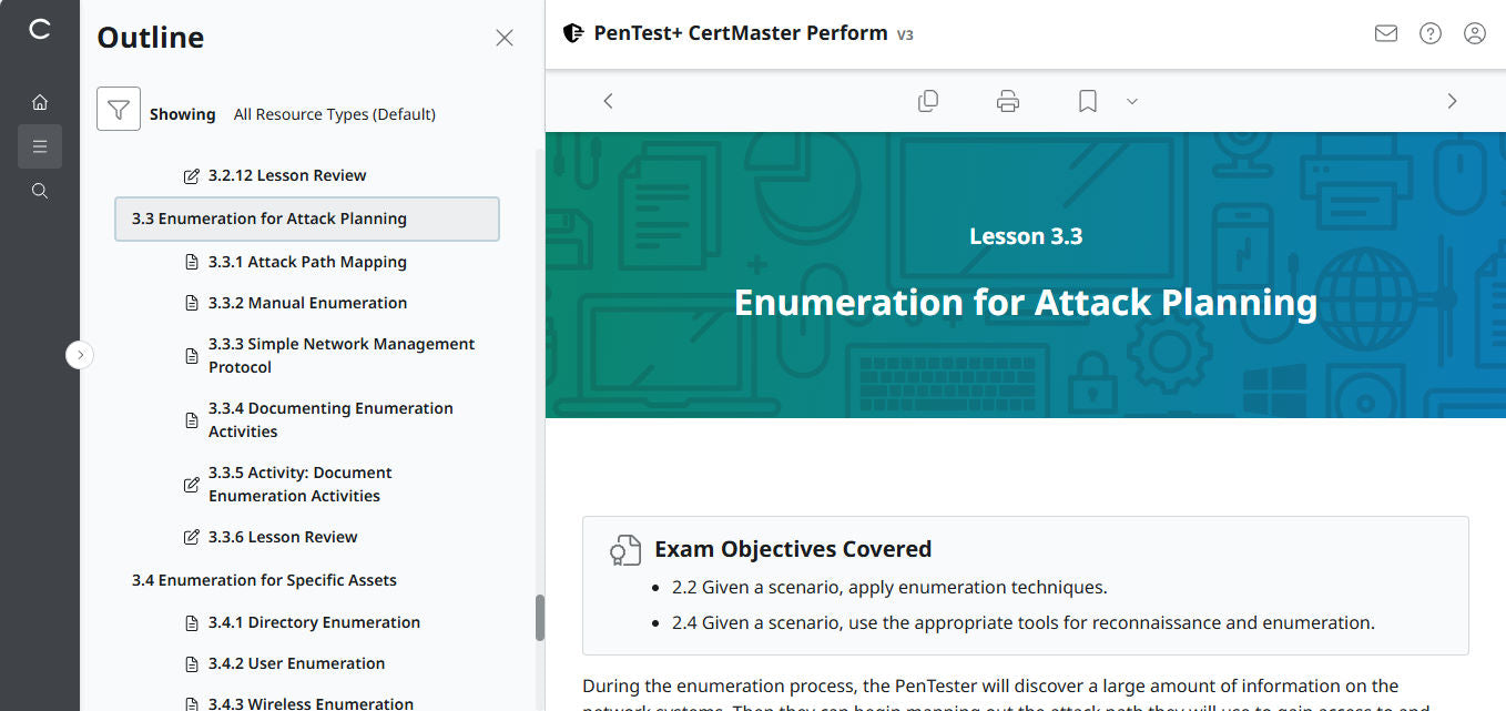 CertMaster Perform for CompTIA PenTest+ PT0-003 (V3) - 3ヶ月アクセス