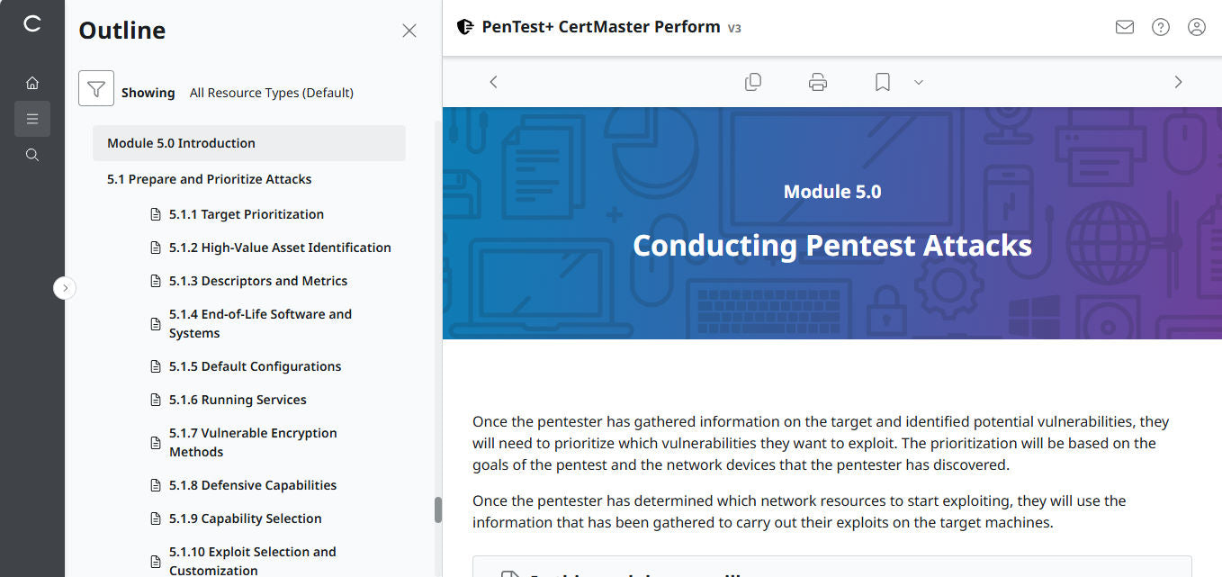 CertMaster Perform for CompTIA PenTest+ PT0-003 (V3) - 3ヶ月アクセス