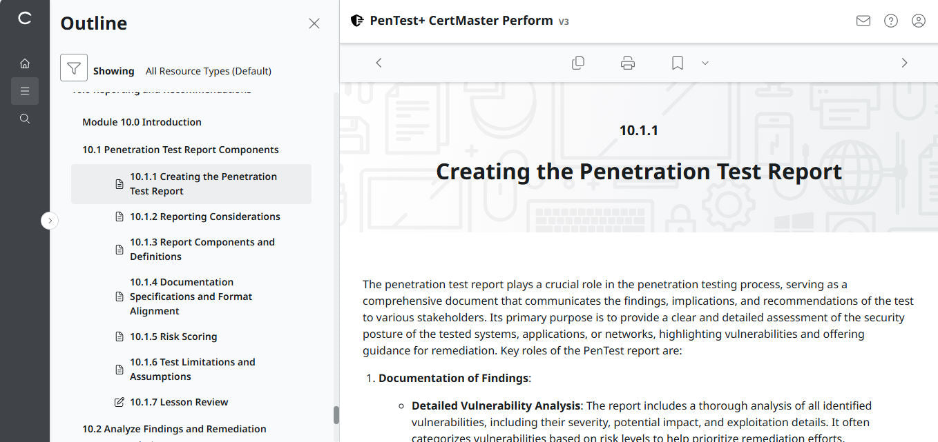 CertMaster Perform for CompTIA PenTest+ PT0-003 (V3) - 3ヶ月アクセス