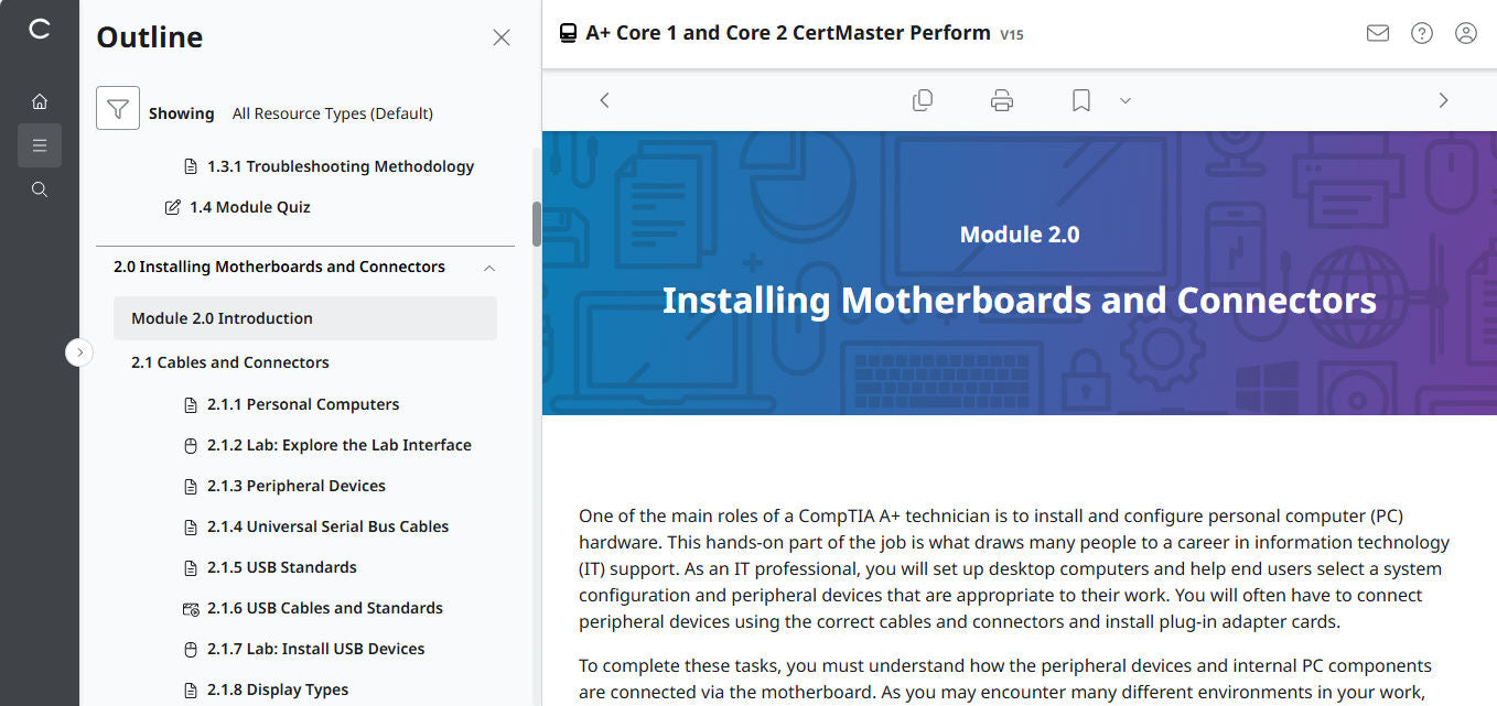 CompTIA A+ Core 1 &amp; 2 CertMaster Perform (V15) (4ヶ月アクセス)