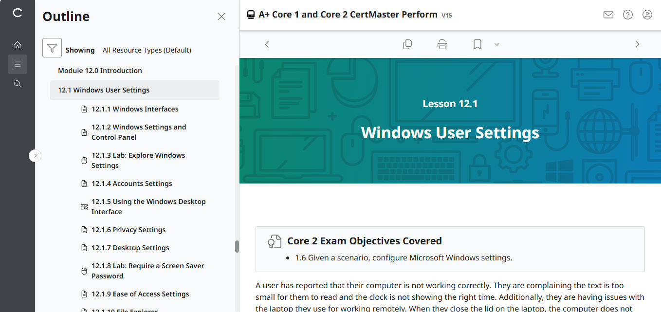 CompTIA A+ Core 1 &amp; 2 CertMaster Perform (V15) (4ヶ月アクセス)