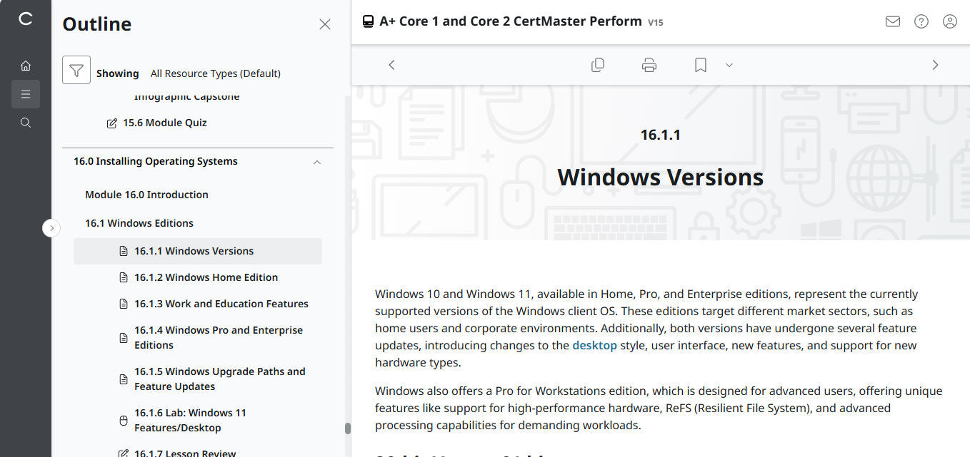 CompTIA A+ Core 1 &amp; 2 CertMaster Perform (V15) (4ヶ月アクセス)
