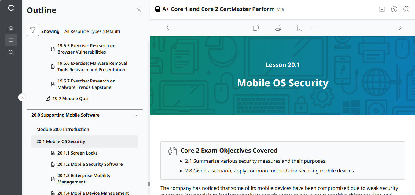 CompTIA A+ Core 1 &amp; 2 CertMaster Perform (V15) (4ヶ月アクセス)