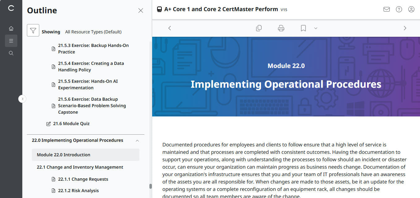 CompTIA A+ Core 1 &amp; 2 CertMaster Perform (V15) (4ヶ月アクセス)